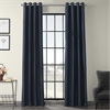 Navy Blue Grommet Blackout Faux Silk Taffeta Curtain