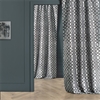 Filigree Grey & Pewter Designer Flocked Curtain