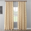 Beatrice Champagne Beige Designer Flocked Curtain