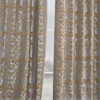 Firenze Platinum & Gold Flocked Faux Silk Curtain