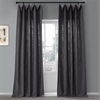 Nightshade Grey Pebble Weave Faux Linen Curtain