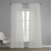 Paris Scroll Patterned Faux Linen Sheer Curtain