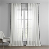 Campane Black Patterned Faux Linen Sheer Curtain