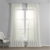 Borla Off-White Patterned Faux Linen Sheer Curtain