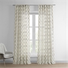 Saida Chocolate Embroidered Faux Linen Curtain