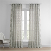 Dreamweaver Silver Taupe Embroidered Faux Linen Curtain