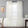 Solid Off White Voile Poly Sheer Curtain Pair (2 Panels)