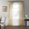 Solid Soft Tan Voile Poly Sheer Curtain Pair (2 Panels)