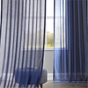 Blue Lapis Faux Linen Sheer Curtain