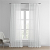 Open Weave White Linen Sheer Curtain