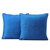 Azure Blue Designer Shantung Faux Silk Cushion Cover - Pair