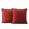 Admiral Red Designer Shantung Faux Silk Cushion Cover - Pair