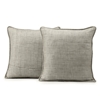 Sea Salt Grey Yarn Dyed Designer Faux Raw Textured Silk Cushion Cover - Pair