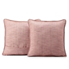 Rosey Pink Yarn Dyed Designer Faux Raw Textured Silk Cushion Cover - Pair