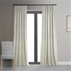 Signature Porcelain White Pleated Blackout Velvet Curtain