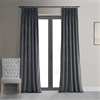 Signature Distance Blue Grey Pleated Blackout Velvet Curtain