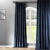 Signature Midnight Blue Pleated Blackout Velvet Curtain