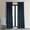 Signature Midnight Blue Grommet Blackout Velvet Curtain