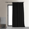 Signature Black Extra Wide Velvet Blackout Pole Pocket Curtain