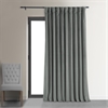 Signature Silver Grey Extra Wide Velvet Blackout Pole Pocket Curtains