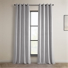 City Grey Heritage Plush Velvet Grommet Curtain