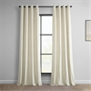 Au Lait Creme Heritage Plush Velvet Grommet Curtain