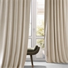 Signature Angora Beige Plush Velvet Hotel Blackout Curtain