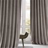 Signature Library Taupe Plush Velvet Hotel Blackout Curtain