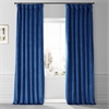 Signature Babylonian Blue Plush Velvet Hotel Blackout Curtain