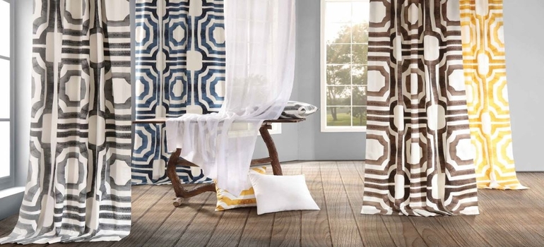 Grommet Printed Cotton Curtains