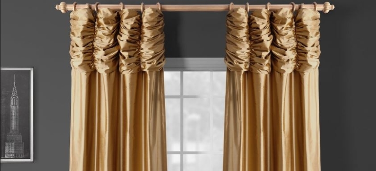 Ruched Thai Silk Curtains