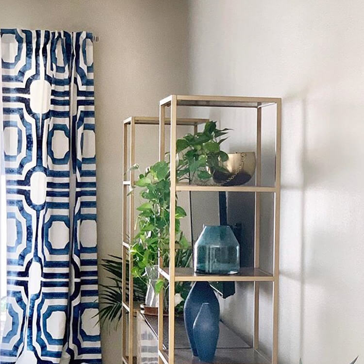 Mecca Blue Printed Cotton Curtain