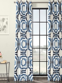 Grommet Printed Cotton Curtains